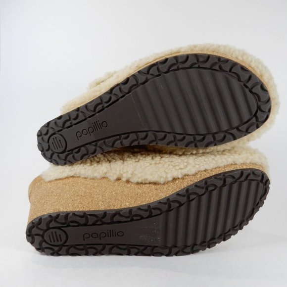 PAPILLIO Birkenstock Fanny Teddy Shearling Wedge Mule CLOG EU 40 9 9.5 NEW $190 - Picture 10 of 11
